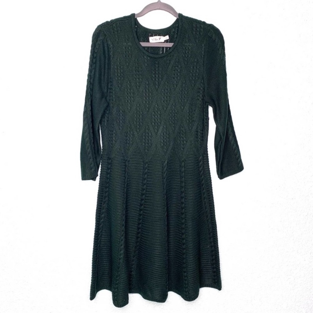 Eliza j•forest green sweater dress